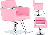 Кресло парикмахерское Bella гидравлический поворот подножка FJ-83014-PINK-FOTEL Розовое