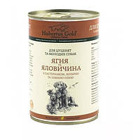 Консерва для щенков и юниоров Hubertus Gold (Хубертус Голд) ягненок, говядина, пастернак и кольраби 400 г.