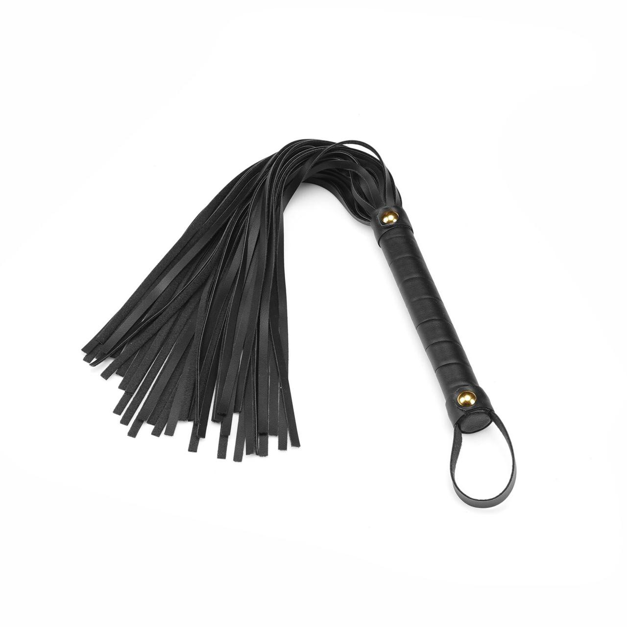 Флогер Liebe Seele Black Organosilicon Flogger, 44 см, екошкіра Bomba💣, фото 1