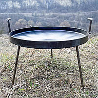 Сковорода для багаття 30 см із кришкою Тарілка для смаження на багатті Сковорода мангал із диска борони, фото 2