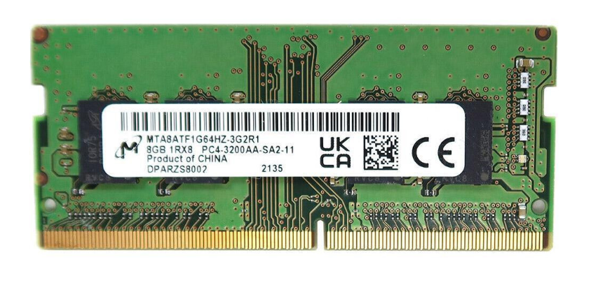 Пам'ять для ноутбуків Micron 8 GB SO-DIMM DDR4 3200 MHz (MTA8ATF1G64HZ-3G2R1) l46598-001 dc2440