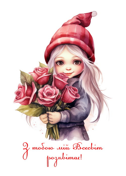 Валентинка "З тобою мій Всесвіт розквитає"