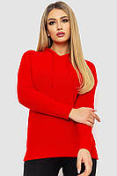 Кофта батник женская с капюшоном, цвет красный, размер S-M FA_008942