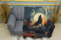 Плед «Вовк виє на місяць. The wolf howls at the moon»