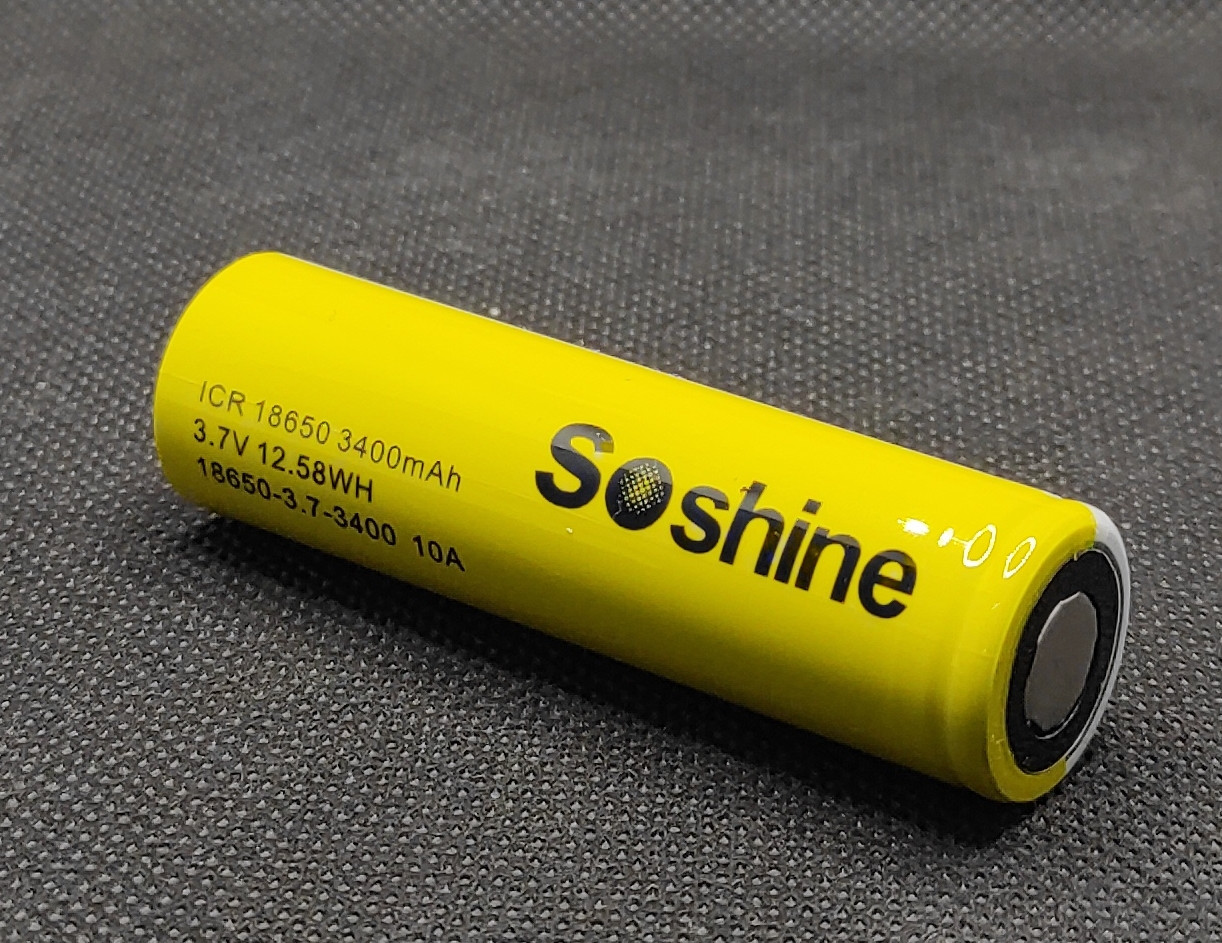 Акумулятор Soshine 18650 3,7V 3400mAh ( 1шт. ), фото 1