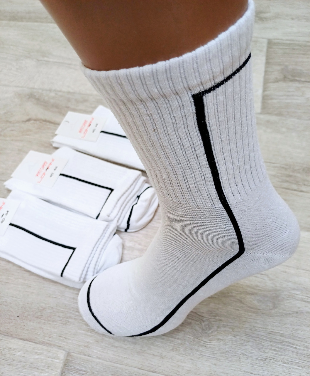 Шкарпетки з високою гумкою ТМ Lomani р.40-44 білі