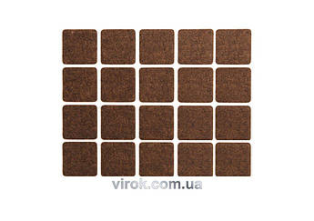 Протектор самоклеючий повстяний VOREL, 20х20мм, набір 20шт. [60/720]