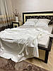 Однотонна постільна білизна біла страйп сатин євро, фото 8
