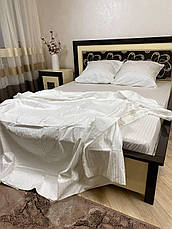 Біле постільна білизна двоспальна страйп сатин, фото 4