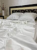 Однотонна постільна білизна біла страйп сатин євро, фото 6