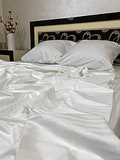 Біле постільна білизна двоспальна страйп сатин, фото 5