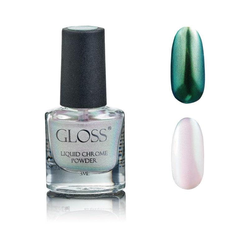 Рідка втирка GLOSS Liquid Chrome Powder 010, 3 мл