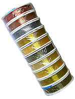 Нить Люрекс металлизированая Adele Allure нитка люрекс круглая плоская 100м/10шт цветной микс №4