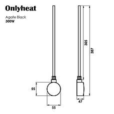 ТЕН для рушникосушки OnlyHeat Agate Black 0,3 кВт (17954), фото 4