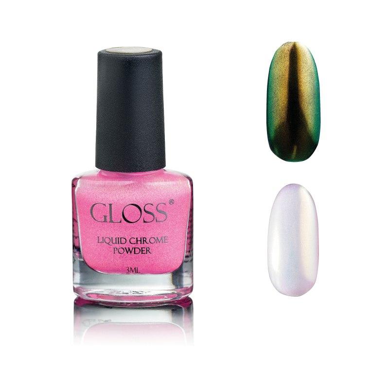 Рідка втирка GLOSS Liquid Chrome Powder 014, 3 мл