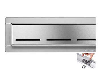 Підлоговий трап для душу з неіржавкої сталі "LINE" FALA; 60х 7х 7 см, сифон h=52 мм [6/54]