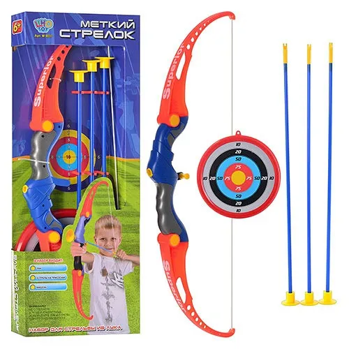 Дитячий лук стріли на присосках, мішень 66х25х5 см Limo Toy Різнобарвний (2000002221425)