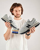 Чоловічі кросівки New Balance Classic Gray Black Взуття Нью Беланс Классік сірі замша текстиль демісезон, фото 3