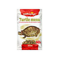 Корм для водоплавающих черепах Аквариус Turtle Menu Sticks (плавающие палочки) 40г