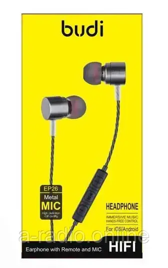 Навушники BUDI Earphone EP26T 3,5mm