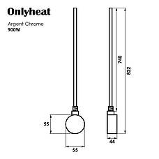 ТЕН для рушникосушки OnlyHeat Argent Chrome 0,9 кВт (17499), фото 5