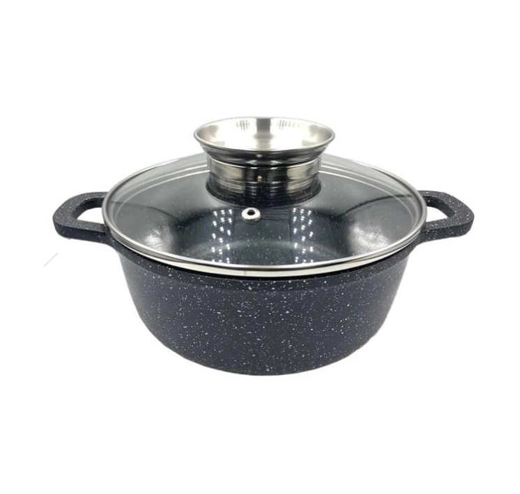 Казан 5,5 л з кришкою UNIQUE UN-5276 чорний 26 см, фото 1