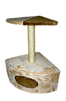 Царапка- дряпка когтеточка "Домик Угловой малый". Сизаль. Высота 67 см.