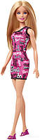 Кукла Барби Супер Стиль Блондинка в брендированном платье Barbie Logo Dress Blonde Hair Doll HRH07