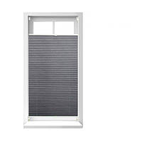 Плиссированная складная штора для окон, дверей на клейкой основе и зажимных скобах, серый