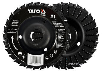 Диск-фреза шліфувальнально-відрізна YATO для дерева, ПВХ, гіпсу; Ø=125/22.2 мм, h=5 мм, шорсткість No1(DW)