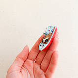 Мініатюра човен з мотузкою 5*1.8 см Червоно-блакитний, фото 2