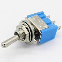 Мини тумблер MTS-102 / ON-ON / 6A 125VAC / 3 pin SPDT / Синий