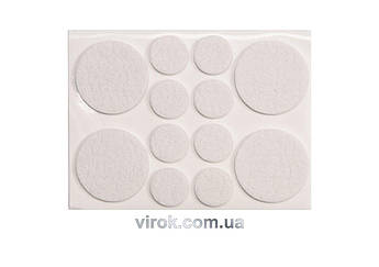 Протектор самоклеючий повстяний VOREL, Ø=20,38мм, набір 12шт. [60/720]