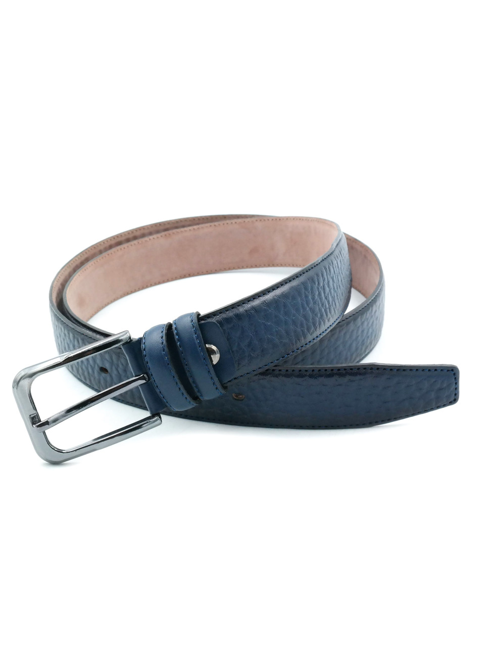 Шкіряний чоловічий ремінь Синій 3,5 х 110,115,120 см Weatro lmn-tur-35k-0020, фото 1