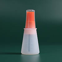 Силіконова пляшка зі щіткою-дозатором, пляшка для олії, соусів (помаранчевий)
