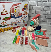 Детский икровой комплект "Noodle Machine 8305" тесто для лепки 10 цветов с аксессуарами.