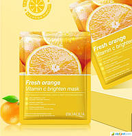 Тканевая Маска для обличчя з екстрактом апельсина Bioaqua Fresh Orange Vitamin C Brighten Mask