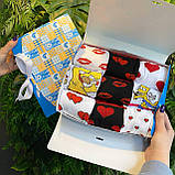 Бокс чоловічих шкарпеток 40-45 р на 9 пар в подарунковій коробці із стрічкою, фото 9