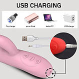 Телескопічний вібратор "Hot" з обертанням та нагріванням, фото 3