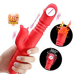 Телескопічний вібратор "Hot" з обертанням та нагріванням, фото 5