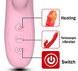 Телескопічний вібратор "Hot" з обертанням та нагріванням, фото 6