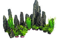Декорация для аквариума "Искусственные скалы с растениями" SunSun ZJ-05 набор