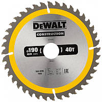 Диск для дерева 190 40Т 30 DeWalt Сonstruction