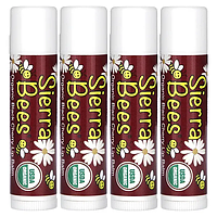 Sierra Bees, Органические бальзамы для губ, с запахом черешни, 4 в упаковке, 4,25 г (15 унций) каждый