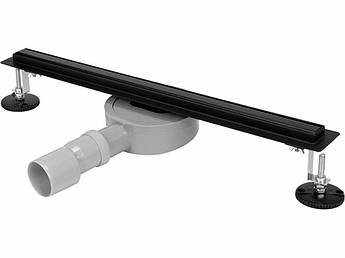 Трап підлоговий лінійний з нержавіючої сталі, чорний FALA SLIM BLACK; 60х 3х 7 см, сифон- 56 мм [5]