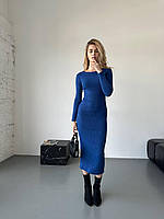 Женское платье с завязками на спине ангора рубчик 42-44, 44-46 (3цв) "SAONA" недорого от прямого поставщика