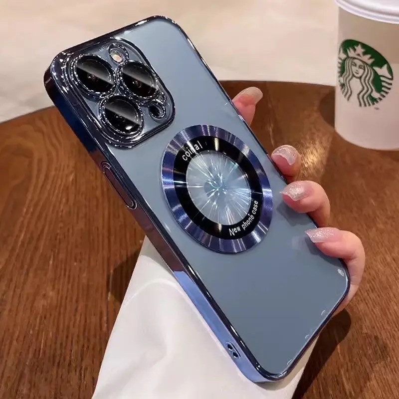 Чохол MagSafe для IPhone 13 Pro силіконовий + кільце тримач, blue