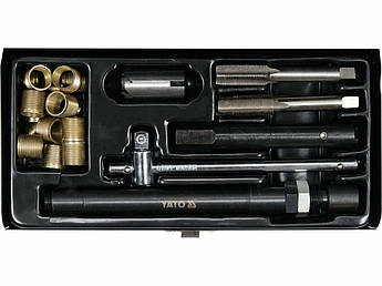 Засоби для ремонту "свічок" запалу YATO: мітчик під головку М14х 1,25 і 20 напрям. втулок, комп. 25е