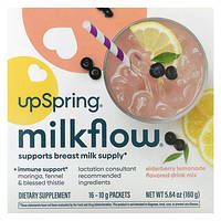UpSpring, Смесь для напитков Milkflow, бузинный лимонад, 16 пакетиков по 10 г Киев