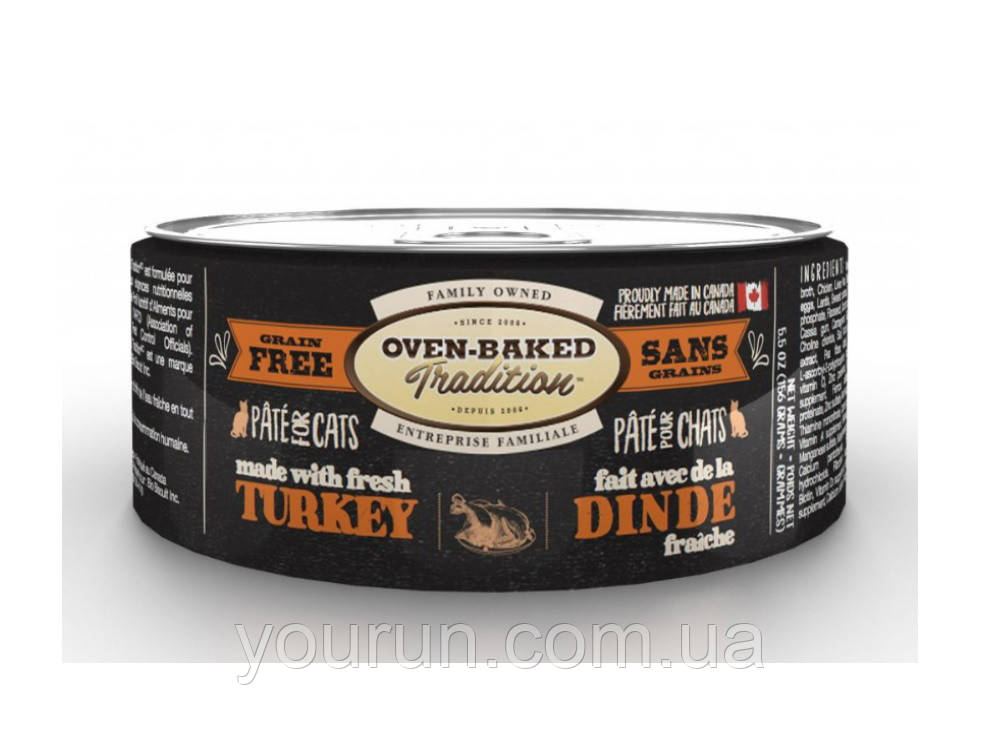 Oven-Baked Tradition влажный корм для кошек из свежего мяса индейки 156гр, фото 1